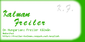 kalman freiler business card