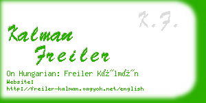 kalman freiler business card